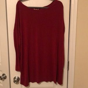 Burgundy Piko Dress